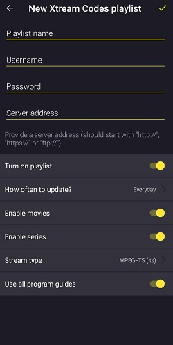 Add Playlist on Televizo